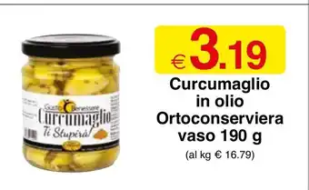 Sì con te Supermercati Curcumaglio in olio Ortoconserviera vaso 190 g offerta