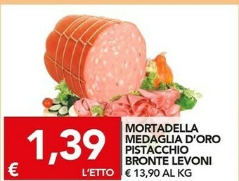 Levoni Mortadella Medaglia Oro Pistacchio Bronte