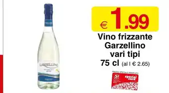 Vino frizzante Garzellino vari tipi 75 cl