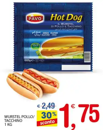 Qui Discount Pavo Wurstel Pollo Tacchino 1kg offerta