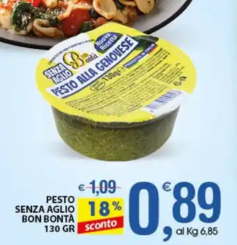 Qui Discount Pesto Senza Aglio Bon Bontà 130gr offerta