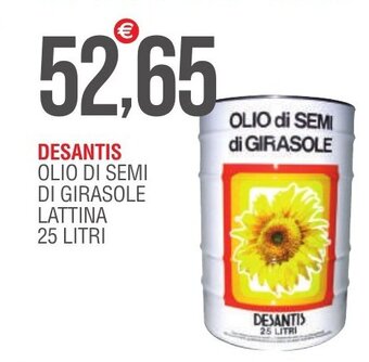 Caramico Desantis Olio di Semi di Girasole Lattina 25 litri offerta