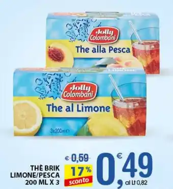 Qui Discount Thè Brik Limone/Pesca 200ml offerta