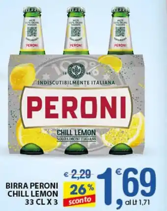 Qui Discount Birra Peroni Chill Lemon 33clx3 offerta