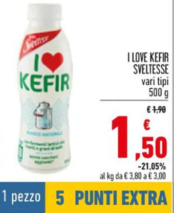 Conad Sveltesse I Love Kefir vari tipi 500 g offerta