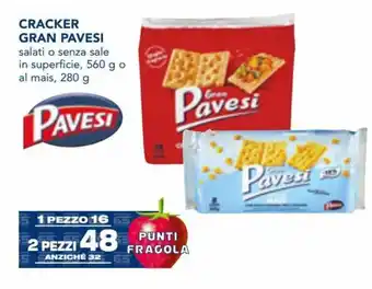 Esselunga Gran Pavesi Cracker salati o senza sale in superficie 560 g o al mais 280 g offerta