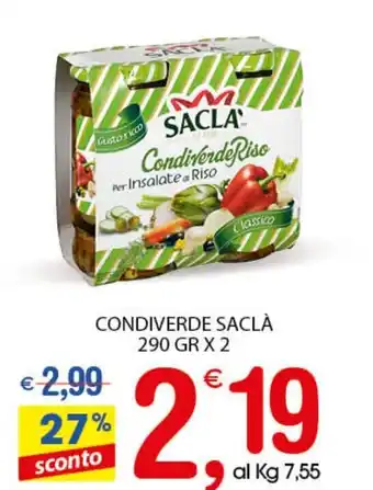 Qui Discount Sacla Condiverde 290grx2 offerta
