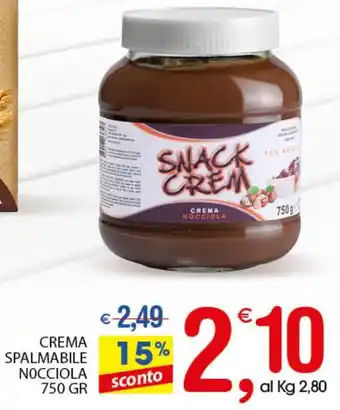 Qui Discount Snack Crem Crema Spalmabile Nocciola 750gr offerta