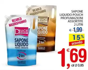 Delice Sapone Liquido Pouch Profumazioni Assortite 2 Litri