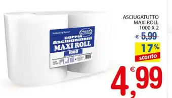 Qui Discount Asciugatutto Maxi Roll 1000 x2 offerta