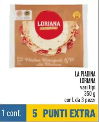 Conad Loriana La Piadina vari tipi 350 g 3 pezzi offerta