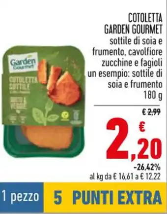 Conad Garden Gourmet Cotoletta sottile di soia e frumento, cavolfiore zucchine e fagioli 180 g offerta