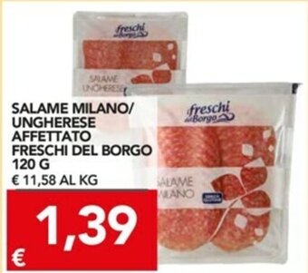 TuoDi Freschi del Borgo Salame Milano/Ungherese Affettato 120g offerta