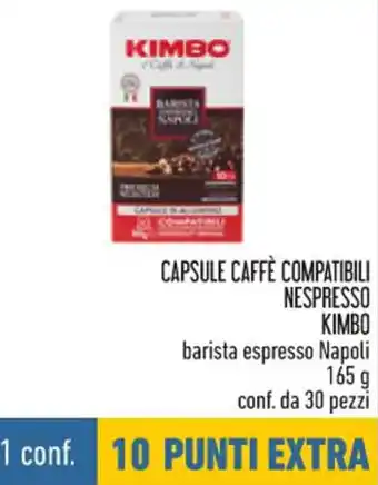 Conad Kimbo Capsule Caffè Compatibili Nespresso barista espresso Napoli 165 g 30 pezzi offerta