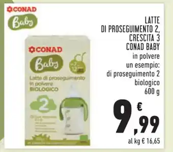 Conad Margherita Latte Di Proseguimento 2. Crescita 3 Conad Baby 600 g offerta