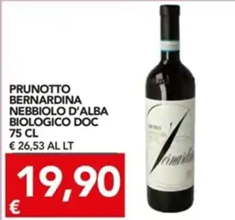 TuoDi Bernardina Nebbiolo D'Alba Biologico DOC Prunotto 75cl offerta