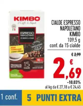 Conad Kimbo Cialde Espresso Napoletano 109,5 g 15 cialde offerta