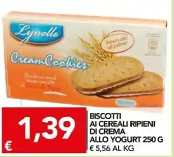 TuoDi Lynello Al Cereali Ripieni di Crema Allo Yogurt Biscotti 250g offerta