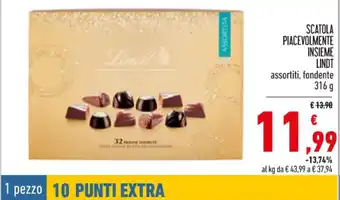 Conad Lindt Scatola Piacevolmente Insieme assortiti, fondente 316 g offerta