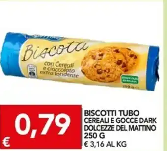Biscotti Tubo Cereali e Gocce Dark Dolcezze del Mattino 250g