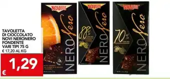 Novi Neronero Fondente Tavoletta di Cioccolato Vari Tipi 75g