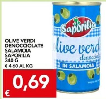 TuoDi Saporilia Olive Verdi Denocciolate Salamoia 340g offerta