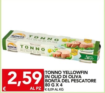 TuoDi Bontà del Pescatore Tonno Yellowfin in Olio di Oliva 80g x 4 offerta