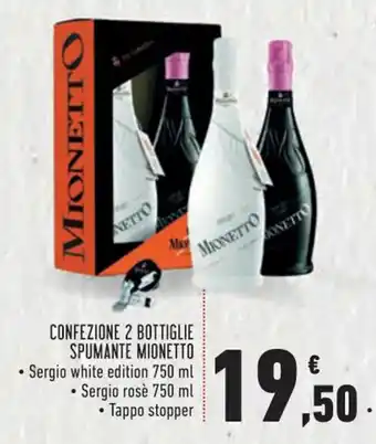 Conad Margherita Confezione 2 Bottiglie Spumante Mionetto Sergio white edition 750 ml offerta