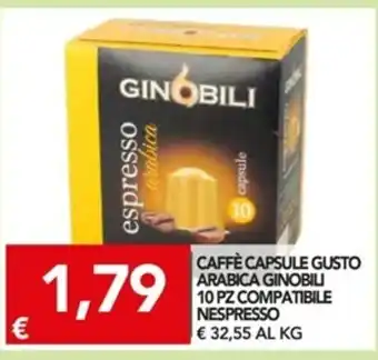 TuoDi Ginobili Compatibile Nespresso Caffè Capsule Gusto Arabica 10 pz offerta