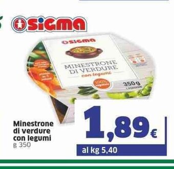 Sigma Minestrone di verdure con legumi 350 g offerta