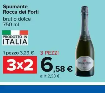 Carrefour Iper Spumante rocca dei forti brut o dolce 750ml - 3 pezzi offerta