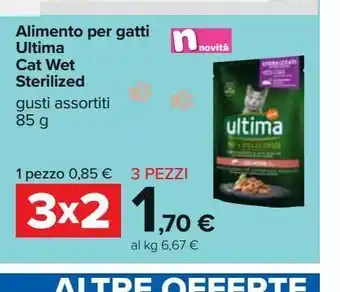 Carrefour Iper Alimento per gatti ultima cat wet sterilized - 3 pezzi offerta