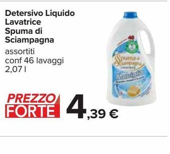 Carrefour Iper Detersivo liquido lavatrice spuma di sciampagna offerta