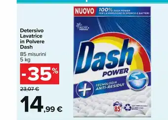 Carrefour Iper Detersivo lavatrice in polvere dash 85 misurubu 5 kg offerta