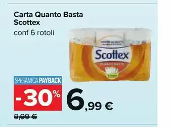 Carrefour Iper Carta quanto basta scottex 6 rotoli offerta