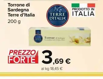 Carrefour Iper Torrone di sardegna terre d'italia 200g offerta