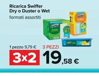 Carrefour Iper Ricarica swiffer dry o duster o wet formati assortiti offerta