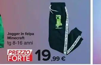 Jogger in felpa minecraft