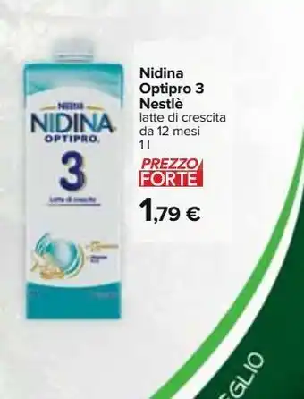 Carrefour Iper Nidina optipro 3 nestlé latte di crescita da 12 mesi 1 l offerta