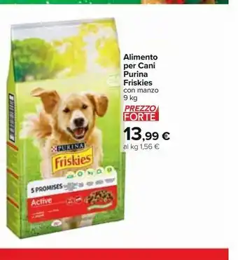 Carrefour Iper Alimento per cani purina friskies con manzo 9 kg offerta