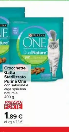 Carrefour Iper Crocchette gatto sterilizzato purina one offerta
