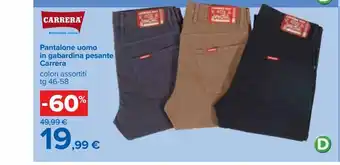 Carrefour Iper Pantaloni uomo carrera in gabardina pesante offerta