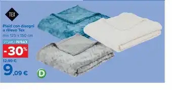 Carrefour Iper Plaid tex con disegni a rilievo offerta