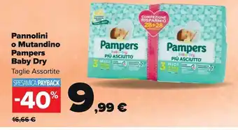 Carrefour Market Pannolini o mutandino pampers baby dry offerta