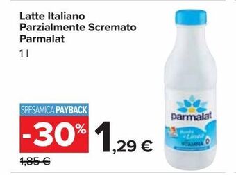 Carrefour Market Latte italiano parzialmente scremato parmalat offerta