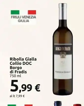 Carrefour Iper Ribolla gialla collio doc borgo di fradis offerta
