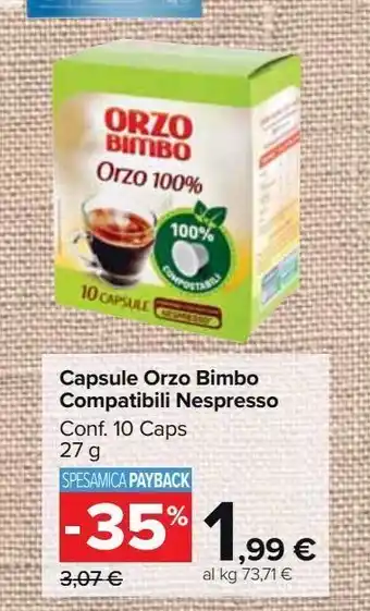 Carrefour Market Capsule orzo bimbo compatibili nespresso offerta
