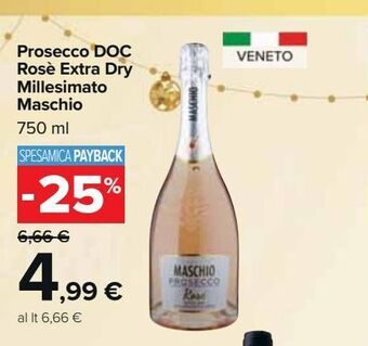 Carrefour Market Prosecco doc rosé extra dry millesimato maschio offerta