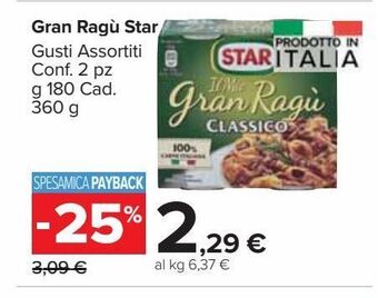 Carrefour Market Gran ragù star offerta