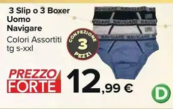 3 slip o 3 boxer uomo navigare
